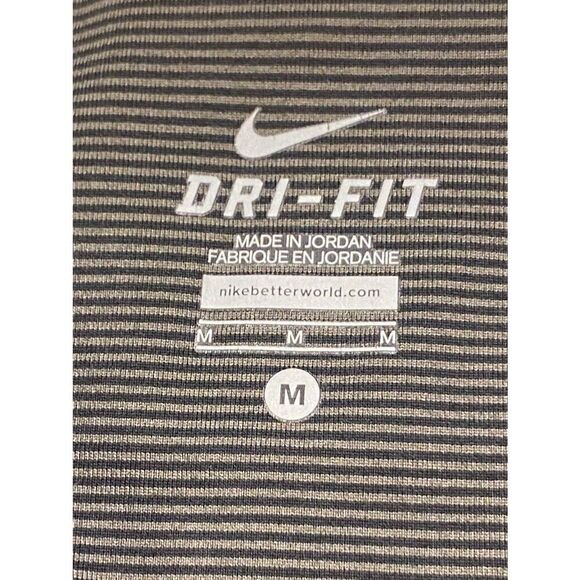 Nike Dri Fit Olive Green Black Stripe Fold Over Waist Leggings Wm’s Sz Small - Picture 4 of 5